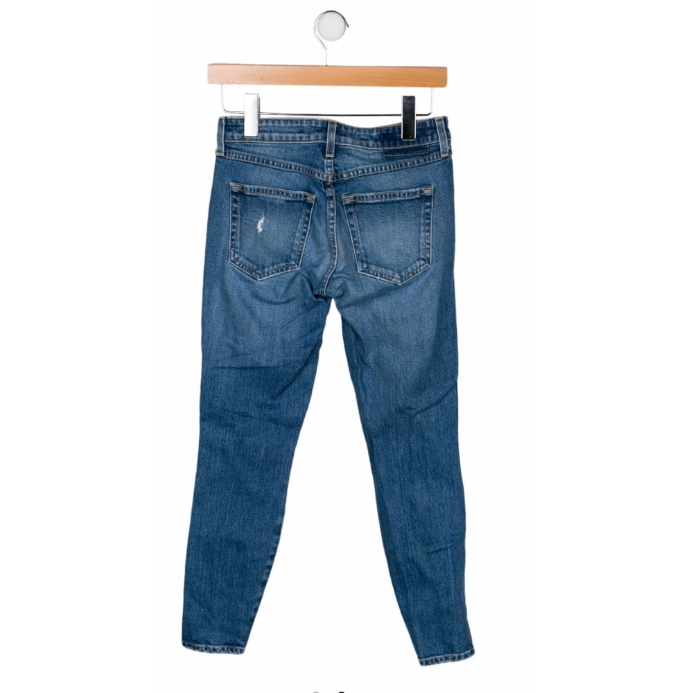 AMO Twist Dive Bar Skinny Jeans Size 24 Women’s Blue Crop Mid Rise 100% Cotton - Picture 3 of 11